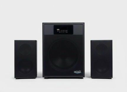 Thunderstorm 120 2.1 Channel Speaker System, Black, with Subwoofer and Satellite Speakers 8 inch woofer mic Optical